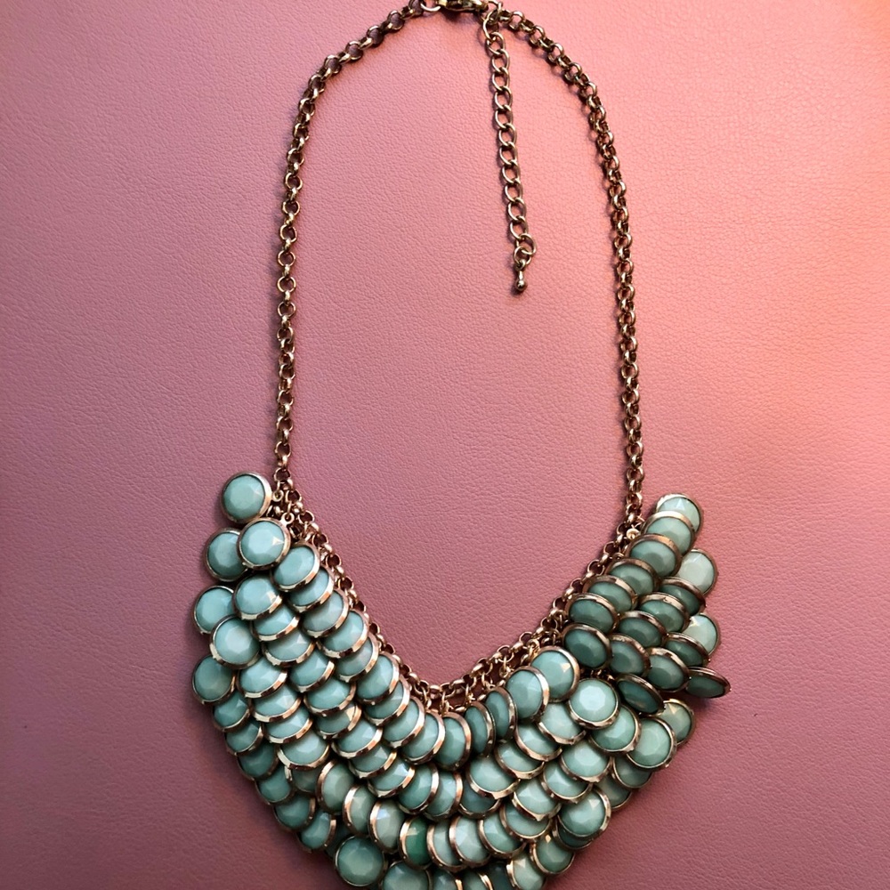 Teal Stone Statement Necklace - image 3